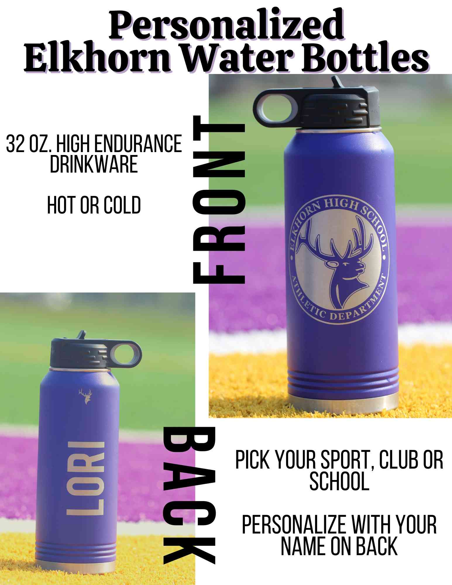 Elkhorn High School Athletics and Activity Waterbottles Image