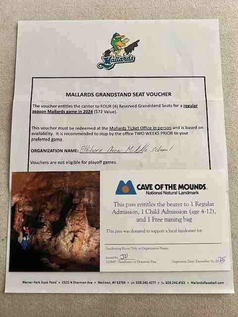 21. Madison Mallards & Cave of the Mounds Basket Image