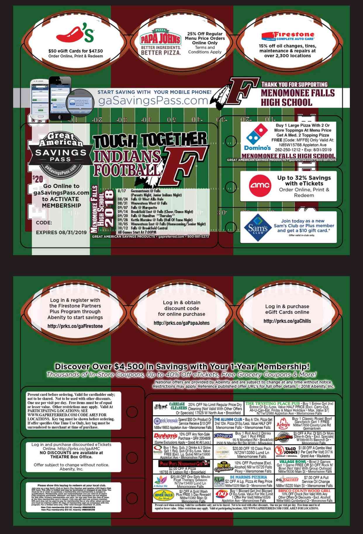 2018 Football Discount Cards Image