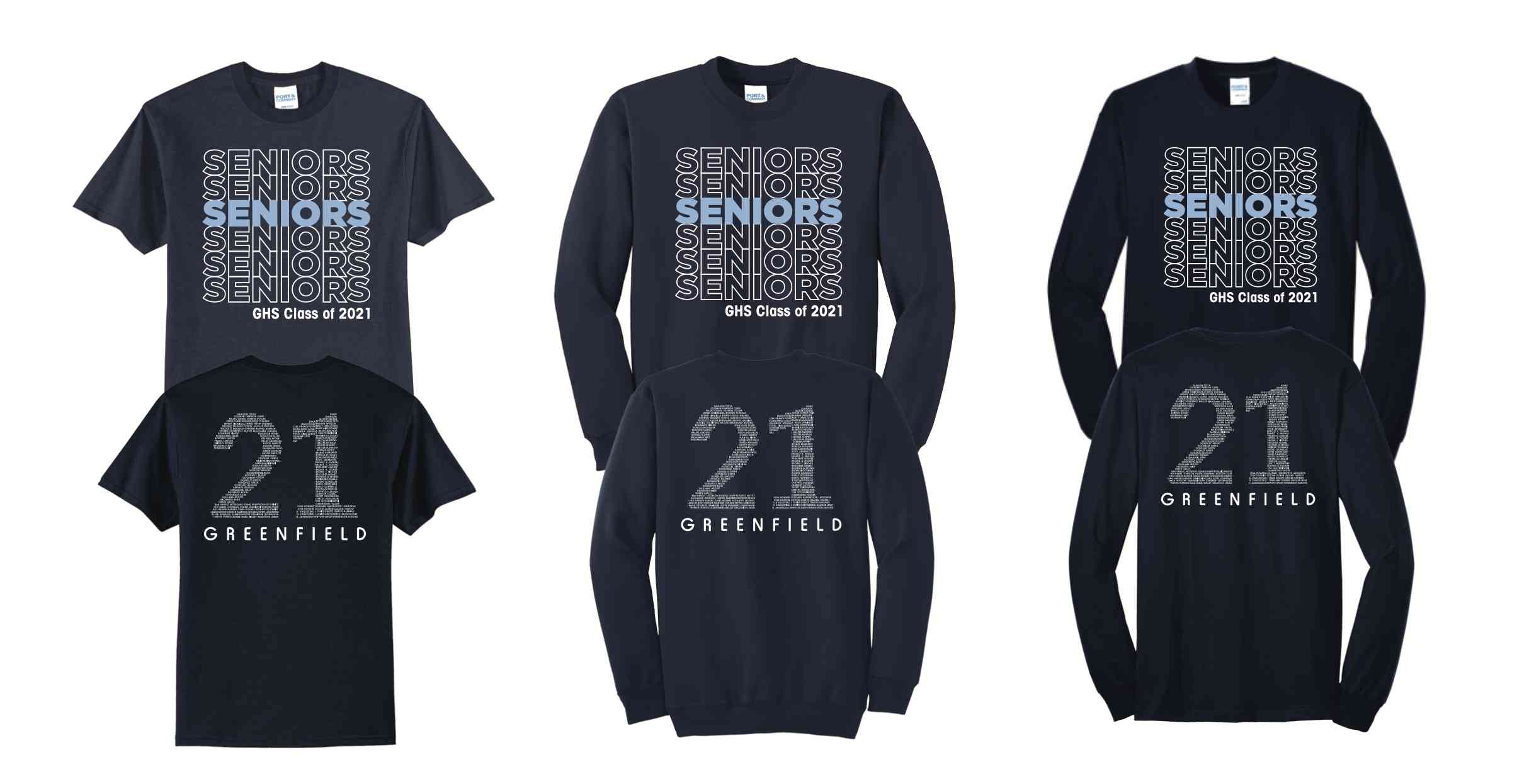 Package 1: T-Shirt, Long Sleeve, Crew Neck Image